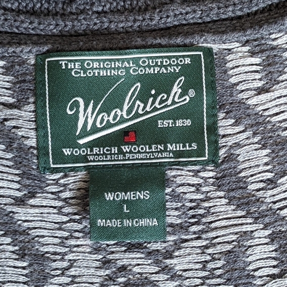 Woolrich Sweater Vest Women's Charcoal Heather Cotton Cable Knit Size L. - Picture 8 of 15